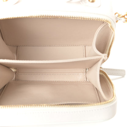Chanel Caviar Quilted Small CC Filigree Vanity Case White 5 of 10