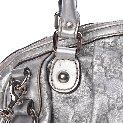 Gucci Metallic Guccissima Medium Sukey Boston Silver 10 of 15