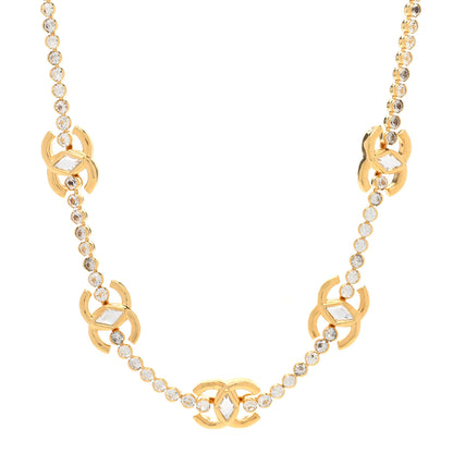 Chanel Metal Crystal CC Marquise Choker Gold 1 of 6