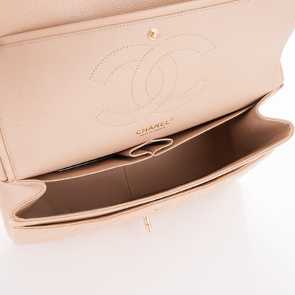 Chanel Caviar Quilted Jumbo Double Flap Beige Clair 6 of 9