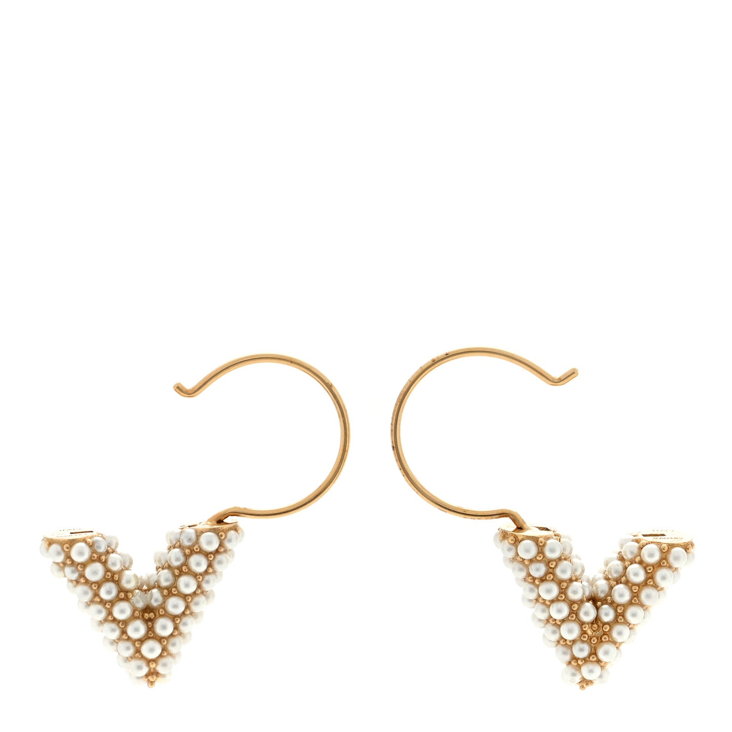 Brass Essential V Hoop Earrings Gold