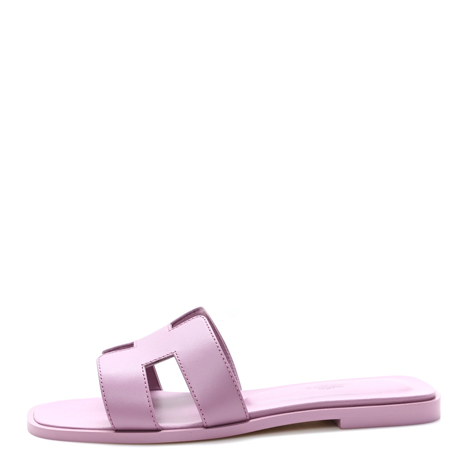 Hermes Calfskin Oran Sandals 37.5 Bruyère 1 of 10
