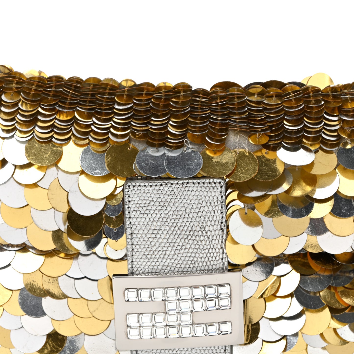 Sequin Lizard Crystal Baguette Silver Gold