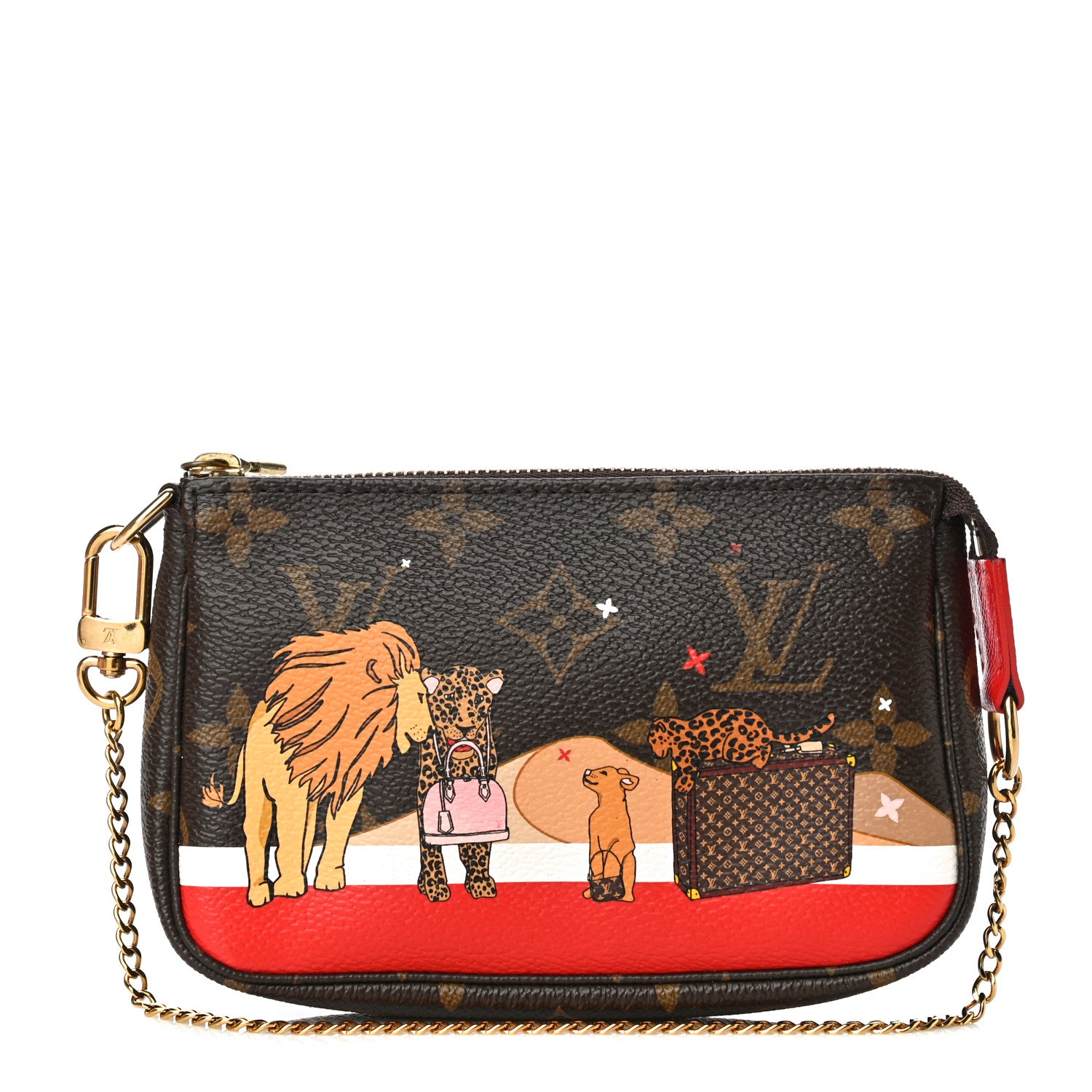 Louis Vuitton Monogram 2018 Christmas Animation Mini Cats Pochette Accessories 1 of 11