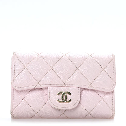 Chanel Caviar Quilted Flap Card Holder Wallet Light Pink 1 of 9