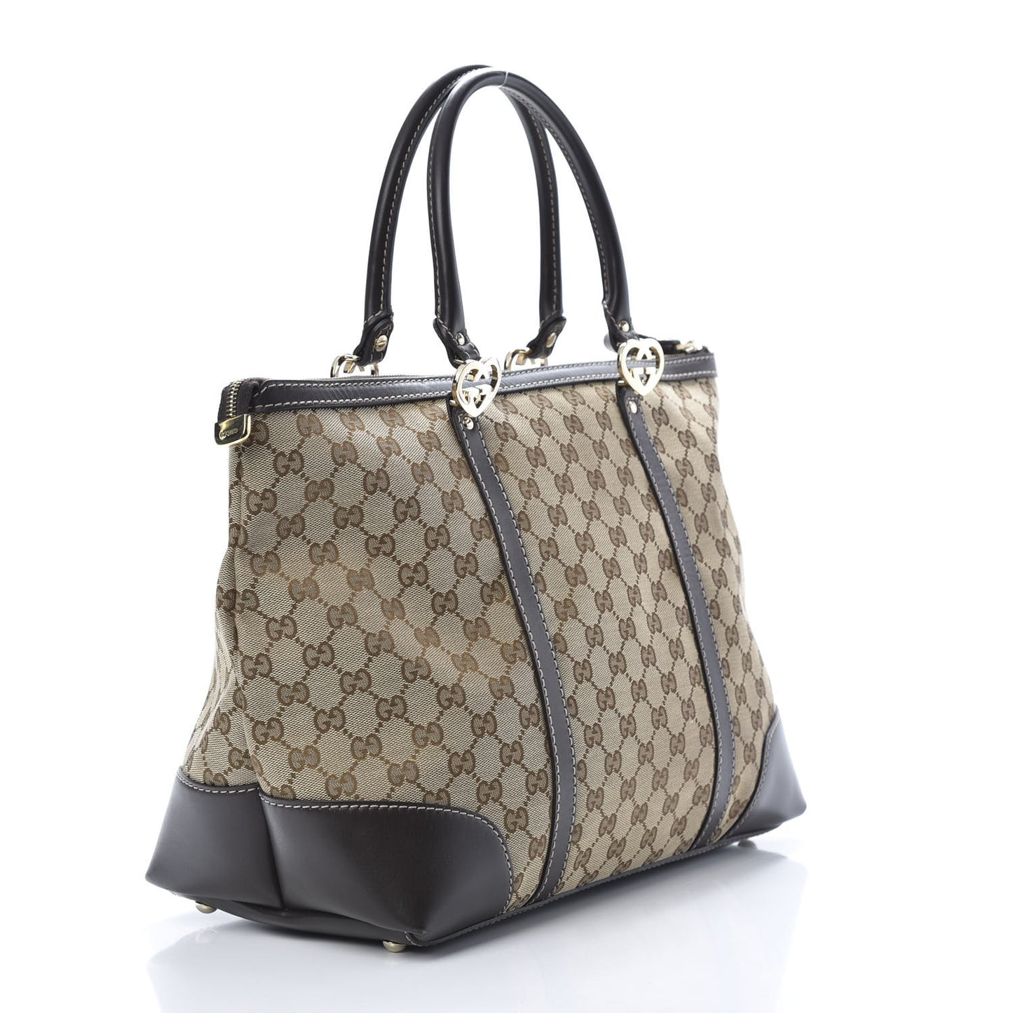 Monogram Lovely Heart Tote Brown
