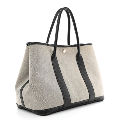 Hermes Twill H Negonda Garden Party 36 MM Tote Ecru Black 3 of 13