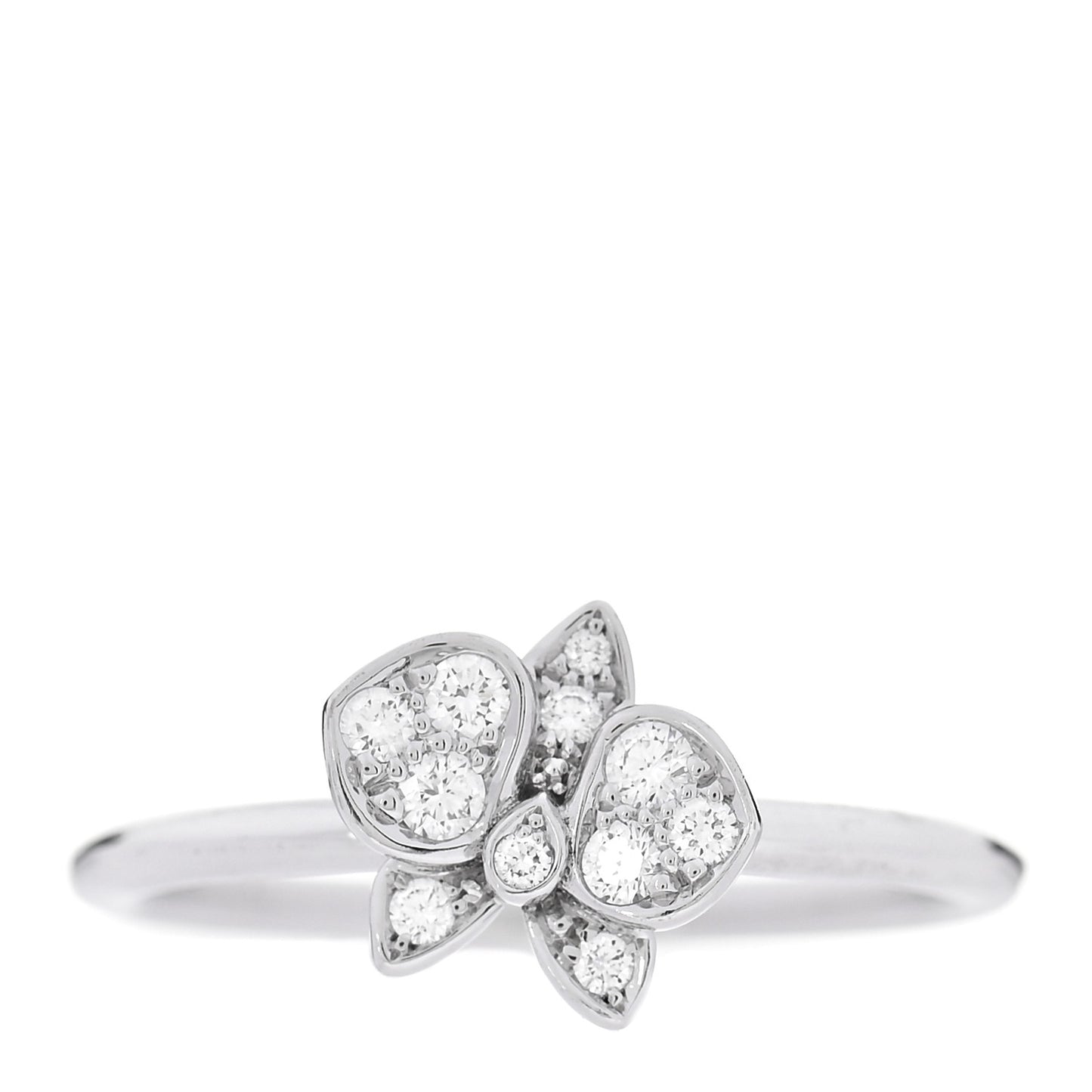 18K White Gold Diamond Caresse D'Orchidees Par Cartier Ring 54 7