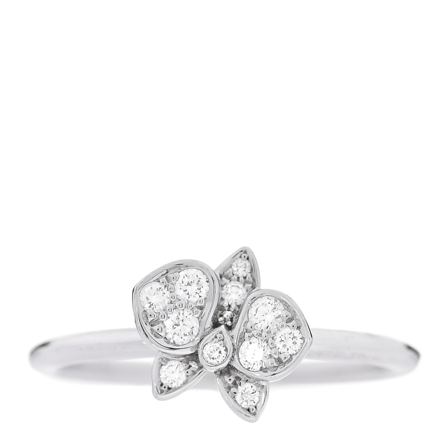 Cartier 18K White Gold Diamond Caresse D'Orchidees Par Cartier Ring 54 7 1 of 5