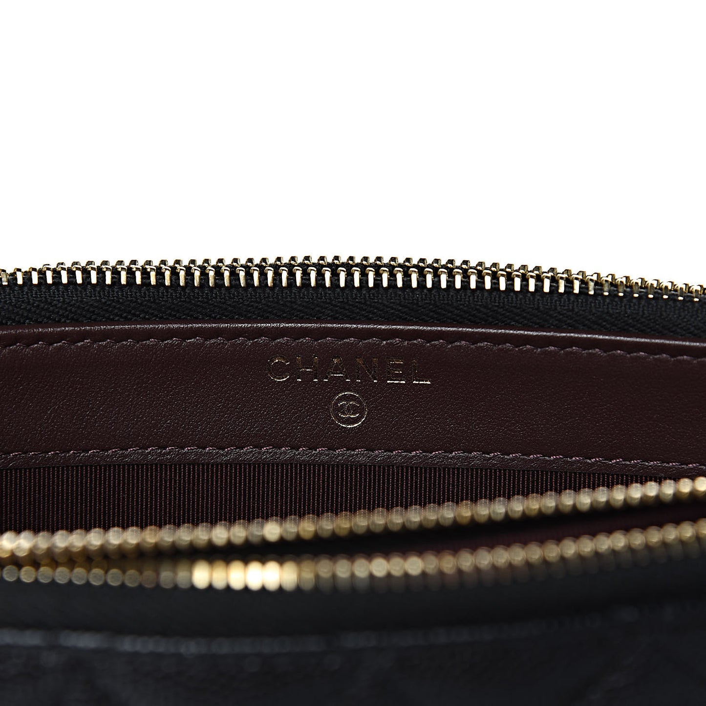 Caviar Quilted Small Clutch With Chain Black
