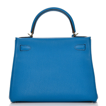 Hermes Togo Kelly Retourne 28 Bleu Zanzibar 5 of 36