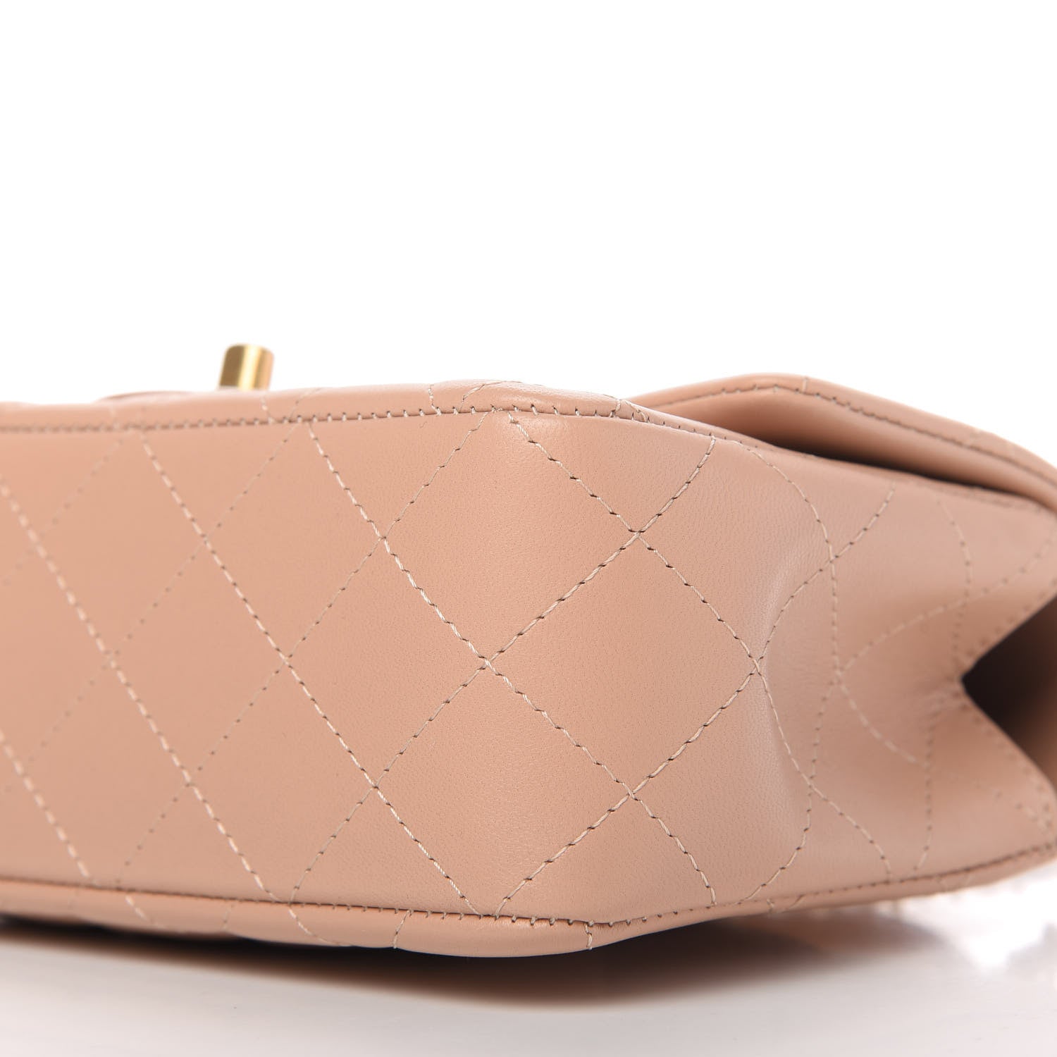Chanel Lambskin Quilted Mini Top Handle Rectangular Flap Beige 7 of 11