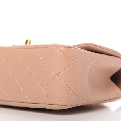 Chanel Lambskin Quilted Mini Top Handle Rectangular Flap Beige 7 of 11