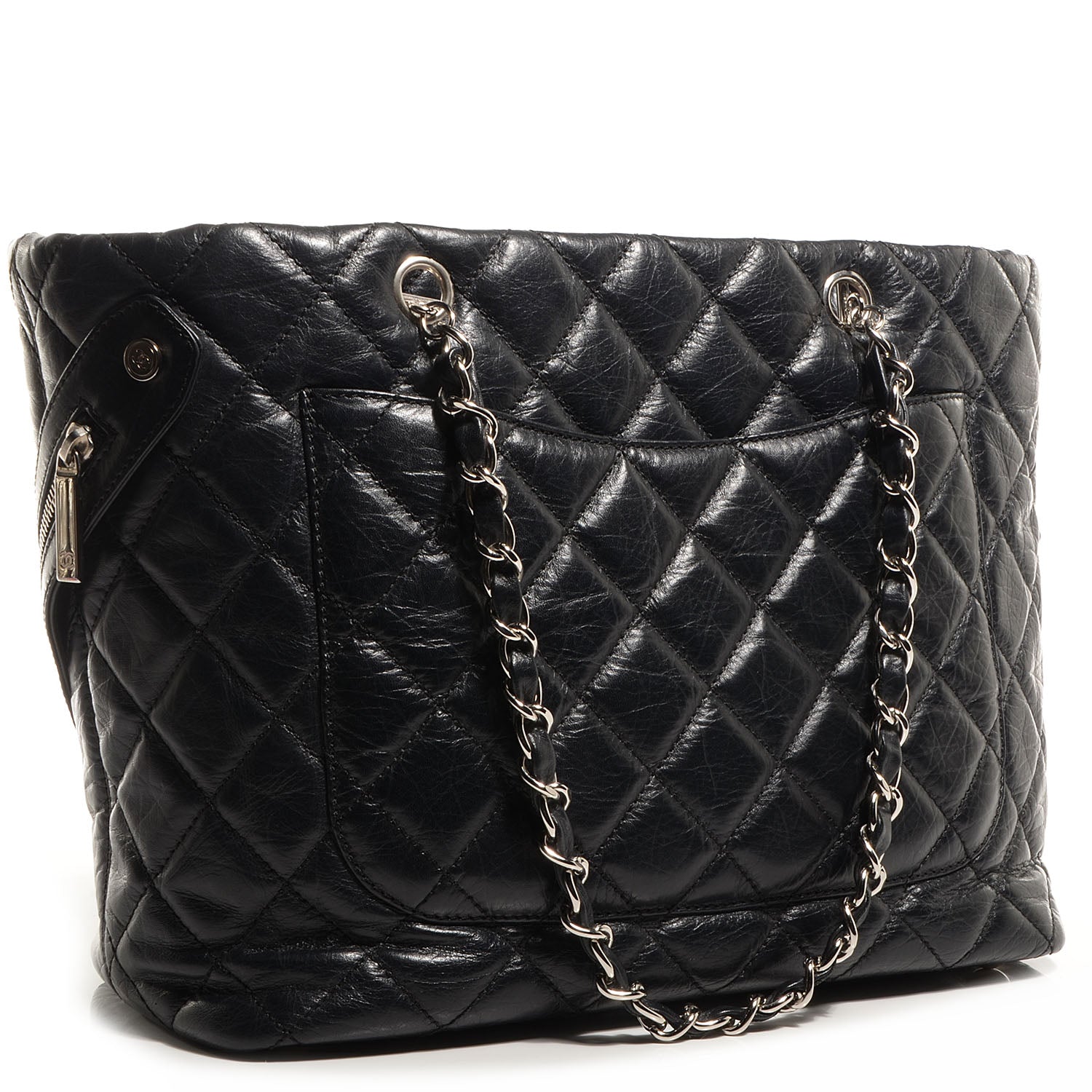 Chanel Leather Quilted Cotton Club Large Tote Black 3 of 7