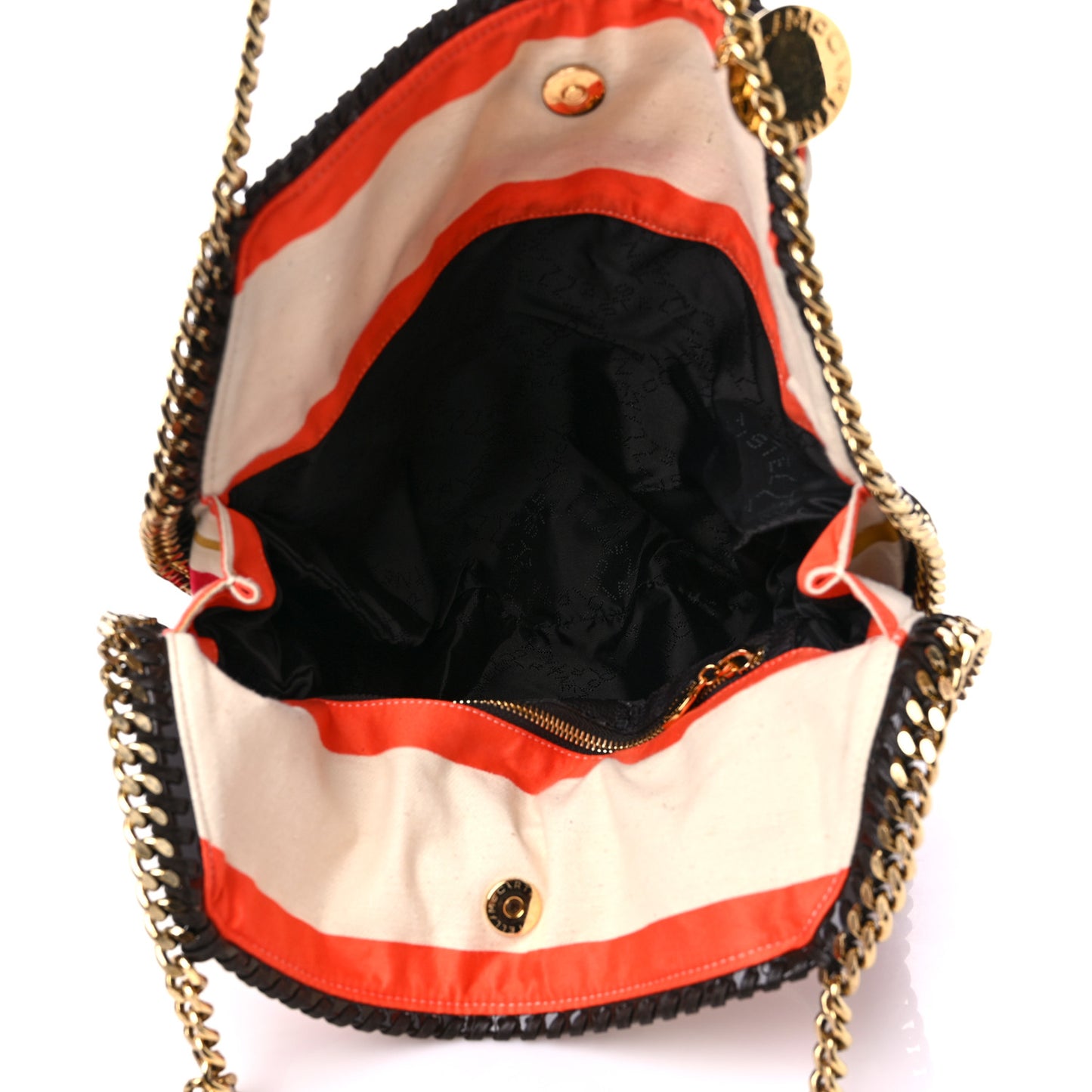 Cotton Canvas Stripes Small Falabella Tote Multicolor