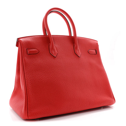 Hermes Togo BIRKIN 35 Rouge Casaque 3 of 11