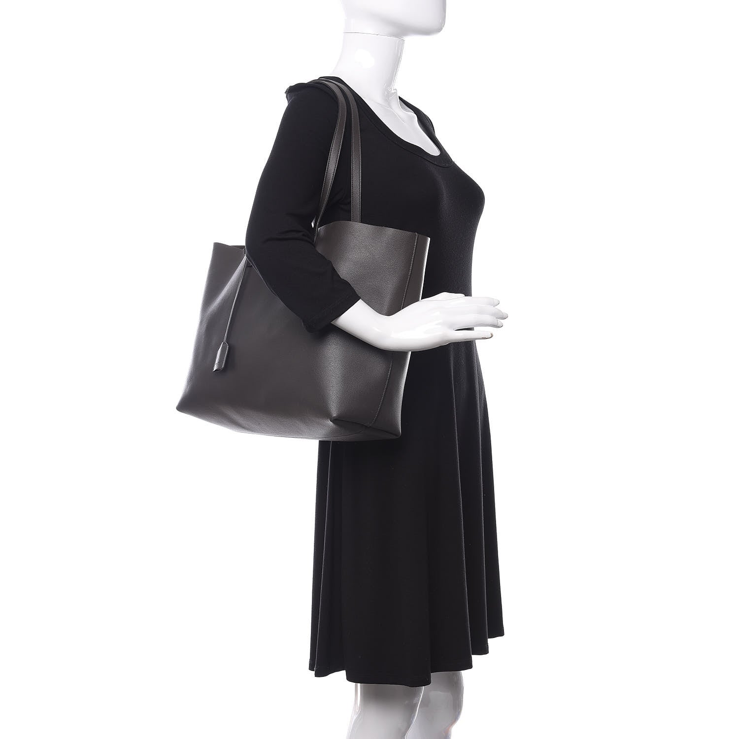 Saint Laurent Calfskin Large Shopping Tote Dark Grey 2 of 18