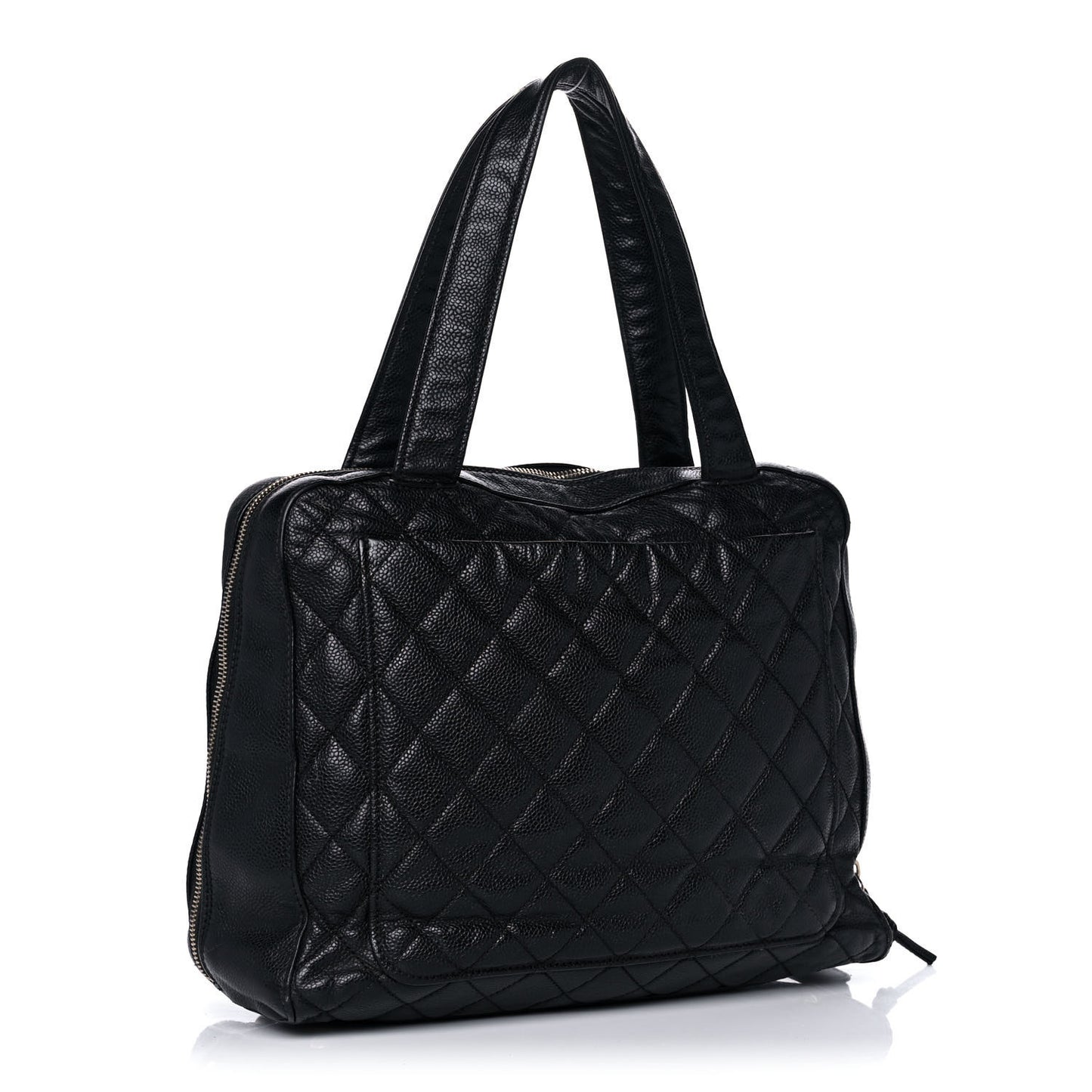 Caviar Quilted Bowler Black