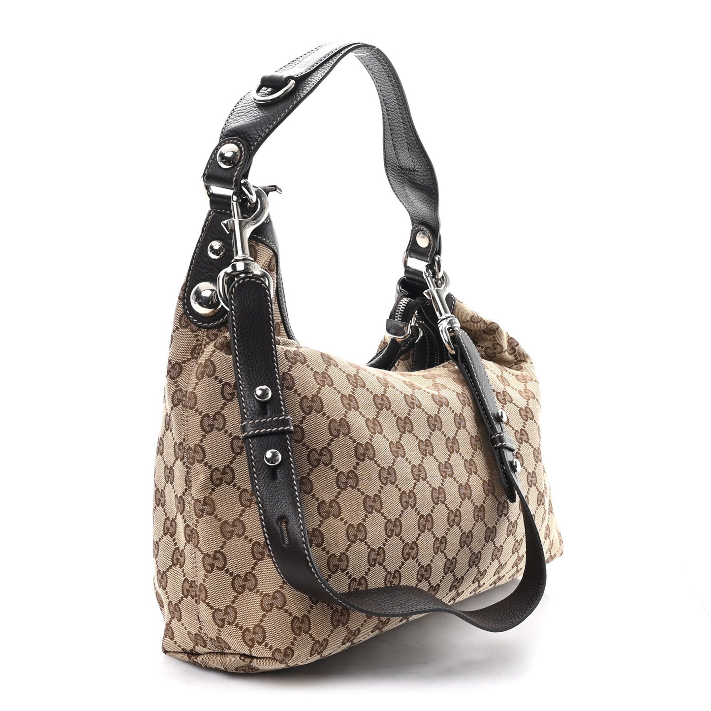 Monogram Medium Icon Bit Hobo Dark Brown
