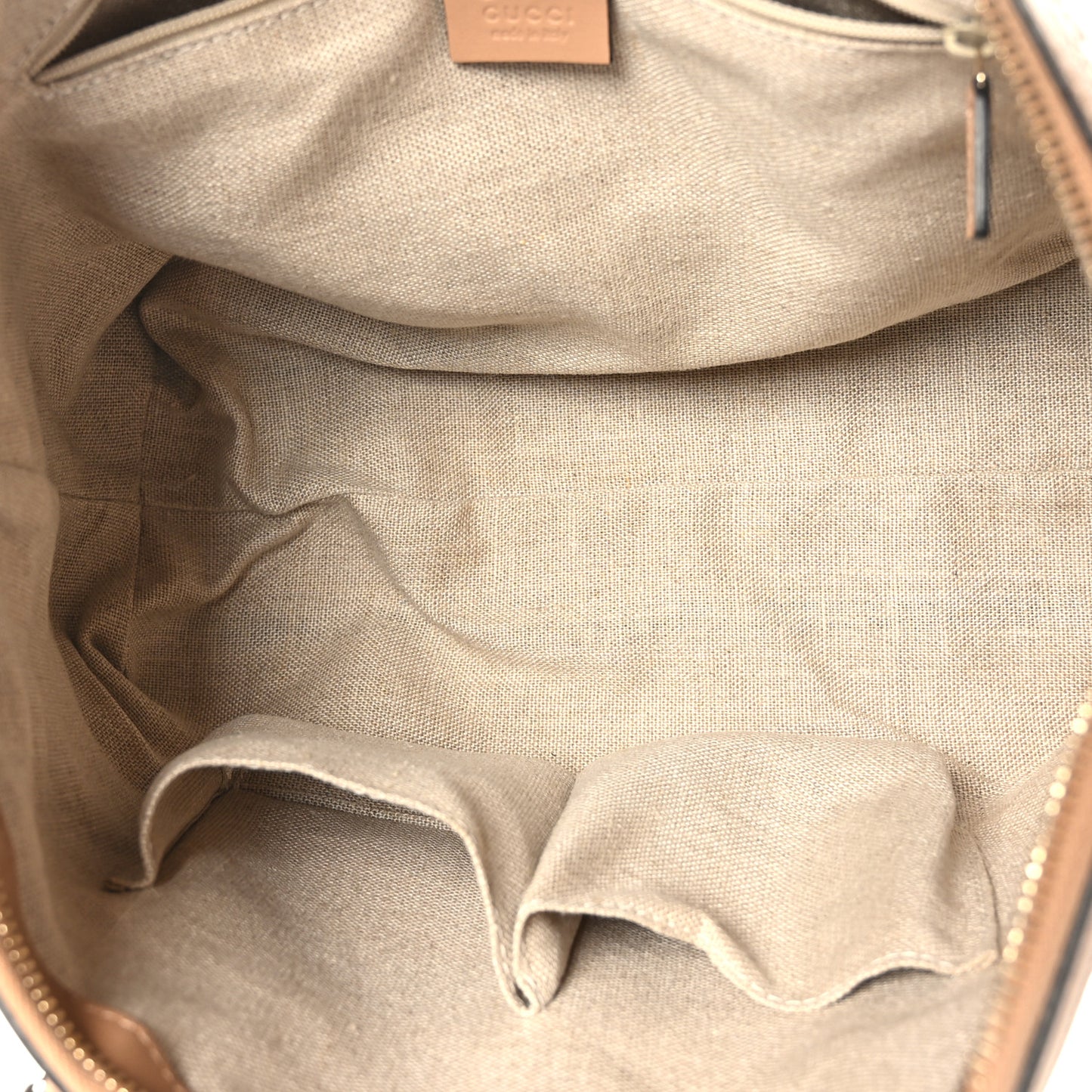 Soft Microguccissima Small Zippered Satchel Camelia