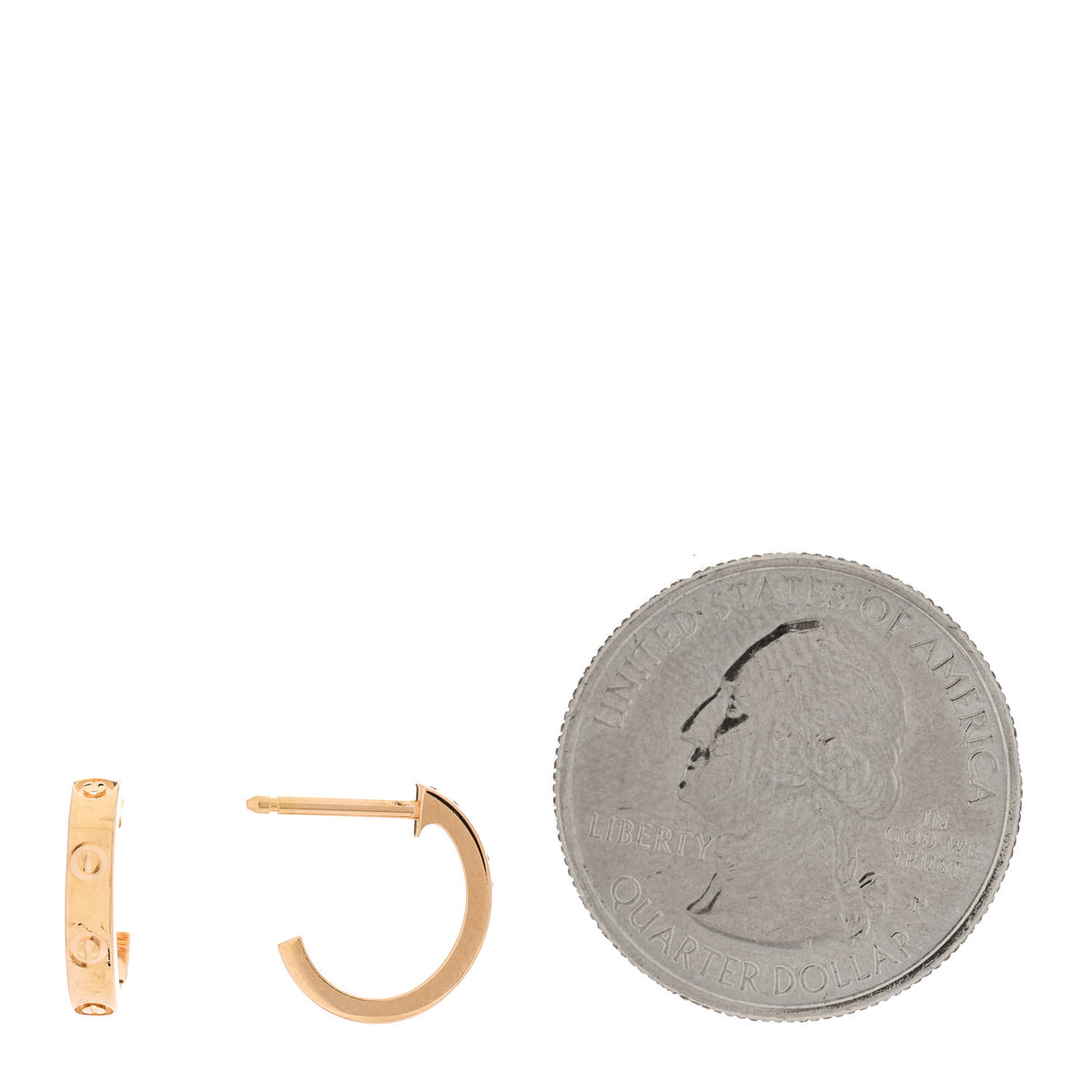 18K Pink Gold Small LOVE Hoop Earrings