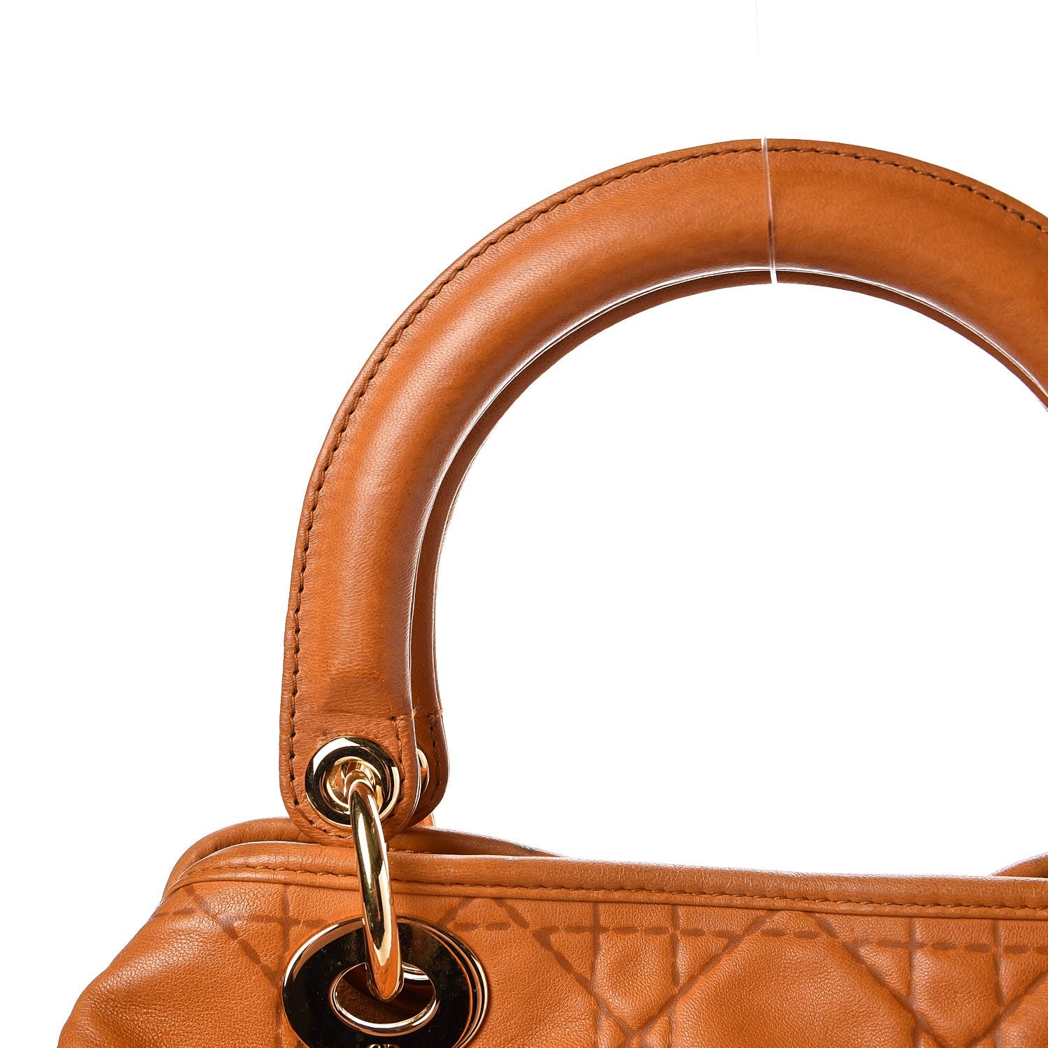 Christian Dior Lambskin Cannage Soft Lady Dior Shopping Tote Orange 9 of 20
