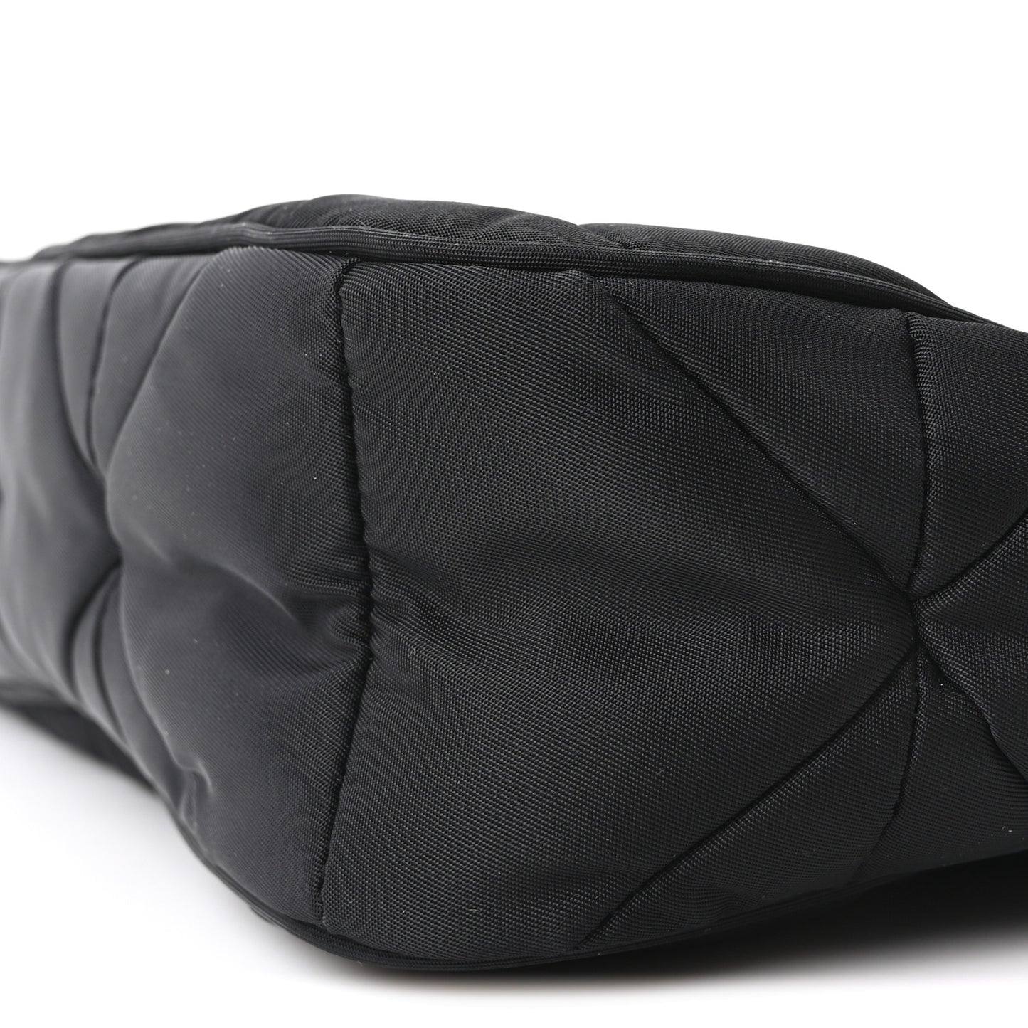 Re-Nylon Triangle Padded Patchwork Shoulder Bag Black