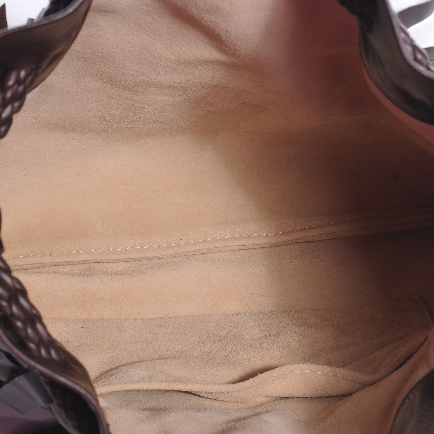 Bottega Veneta Lambskin Intrecciato Drawstring Fringe Pochette Brown 5 of 7