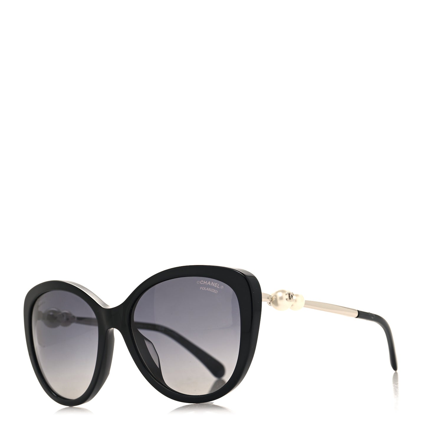 Acetate Pearl Polarized Winter Butterfly Sunglasses 5338-H-A Black