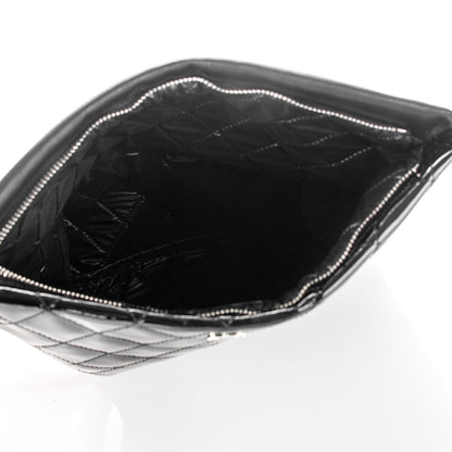 Chanel Patent Calfskin Quilted Beauty CC Clutch Black 5 of 7