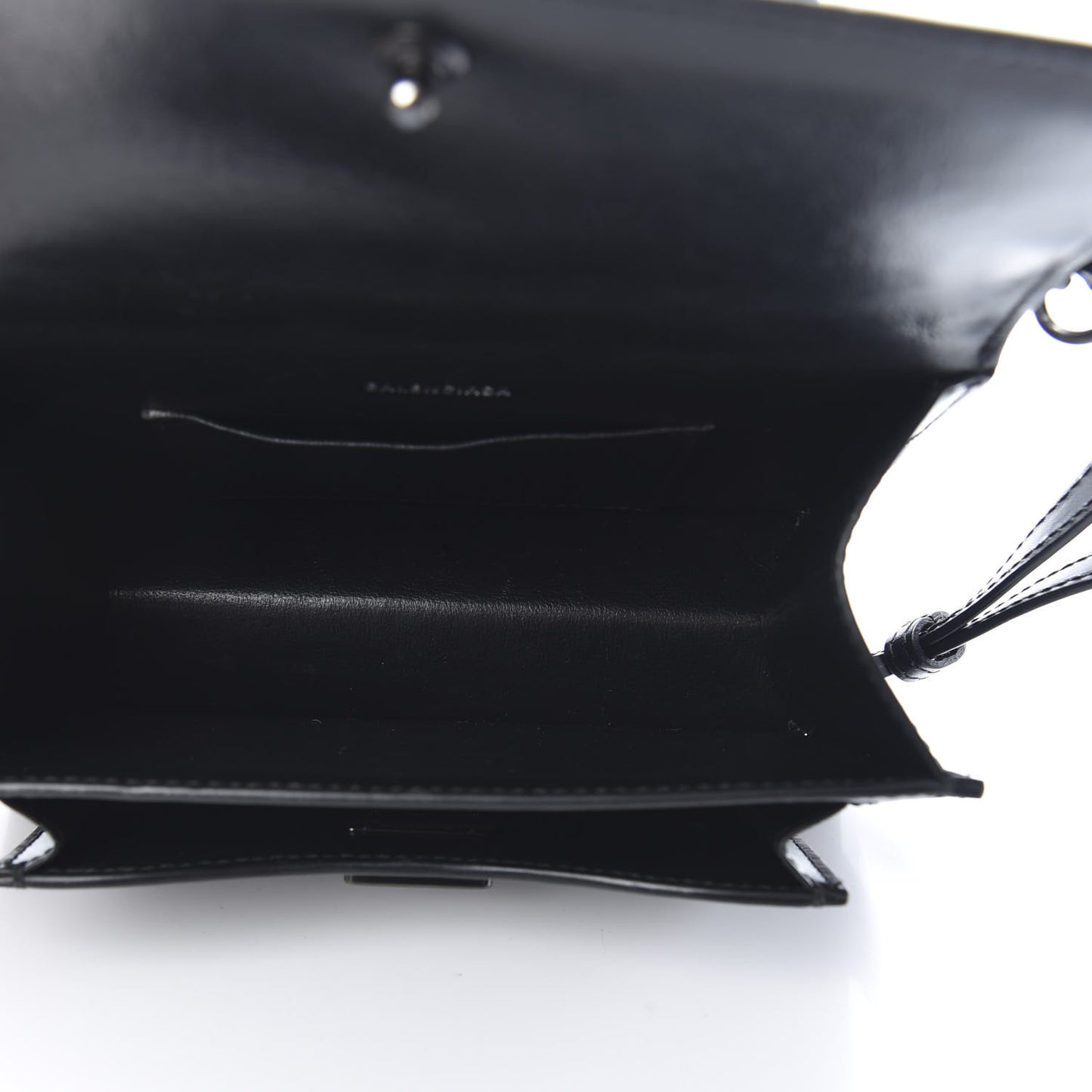 Box Calfskin Monochrome XS Sharp Top Handle Bag Black