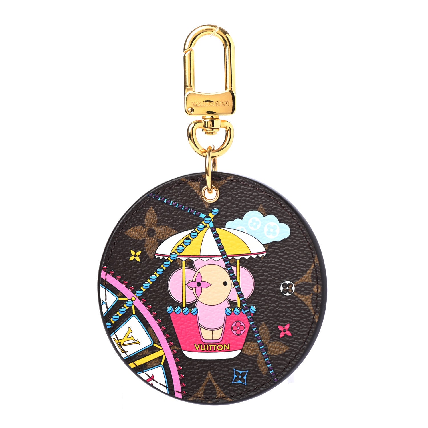 Louis Vuitton Monogram 2020 Christmas Animation Big Wheel Bag Charm Key Ring Rose Ballerine 1 of 4