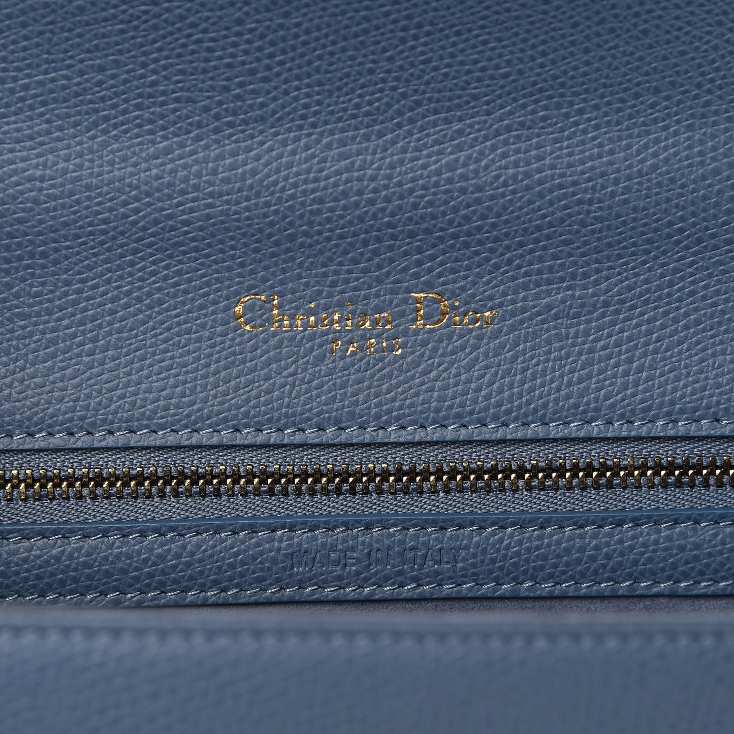 Grained Calfskin Small Diorama Flap Bag Denim
