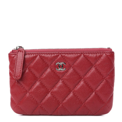 Chanel Caviar Quilted Small Cosmetic Case Dark Red 1 of 8