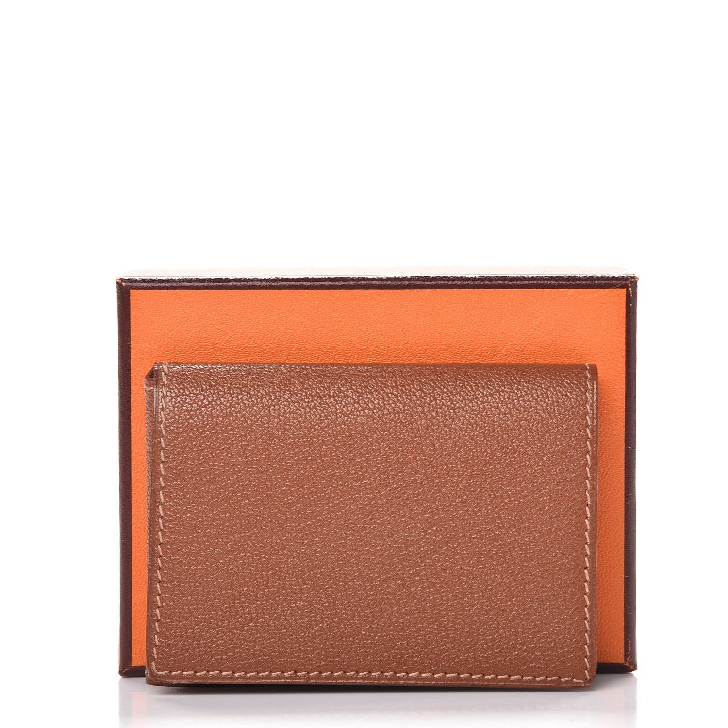 Hermes Chevre Mysore Guernesey Card Case Noisette 9 of 9
