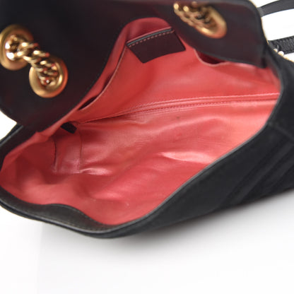 Gucci Velvet Matelasse Mini GG Marmont Shoulder Bag Black 5 of 21