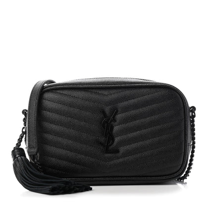Saint Laurent Grain De Poudre Matelasse Monogram Mini Lou Camera Bag Black 1 of 9