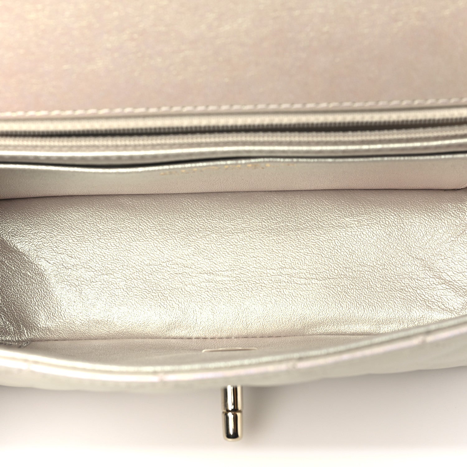 Chanel Iridescent Lambskin Quilted Mini Rectangular Flap Ivory 5 of 11