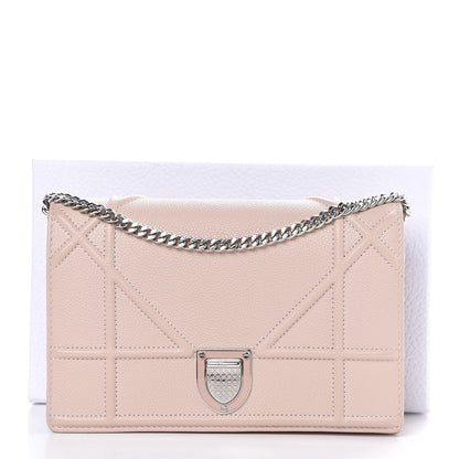 Christian Dior Grained Calfskin Diorama Wallet on Chain Pouch Rose Poudre 9 of 9
