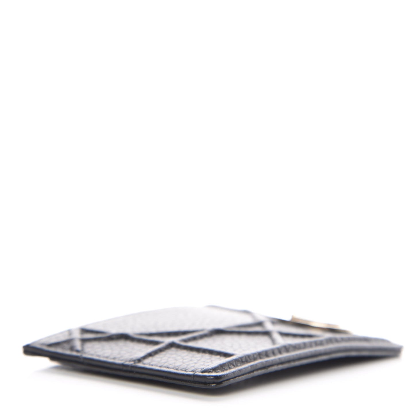 Grained Calfskin Cannage Diorama Card Holder Black
