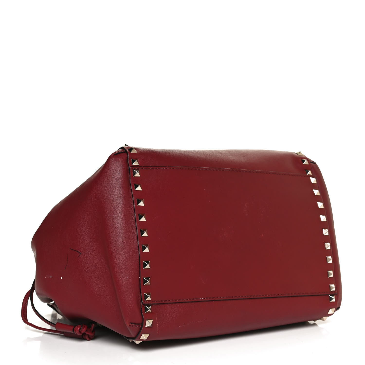 Valentino Garavani Vitello Rockstud Double Handle Cinch Tote Red 4 of 14