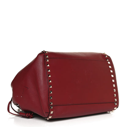 Valentino Garavani Vitello Rockstud Double Handle Cinch Tote Red 4 of 14