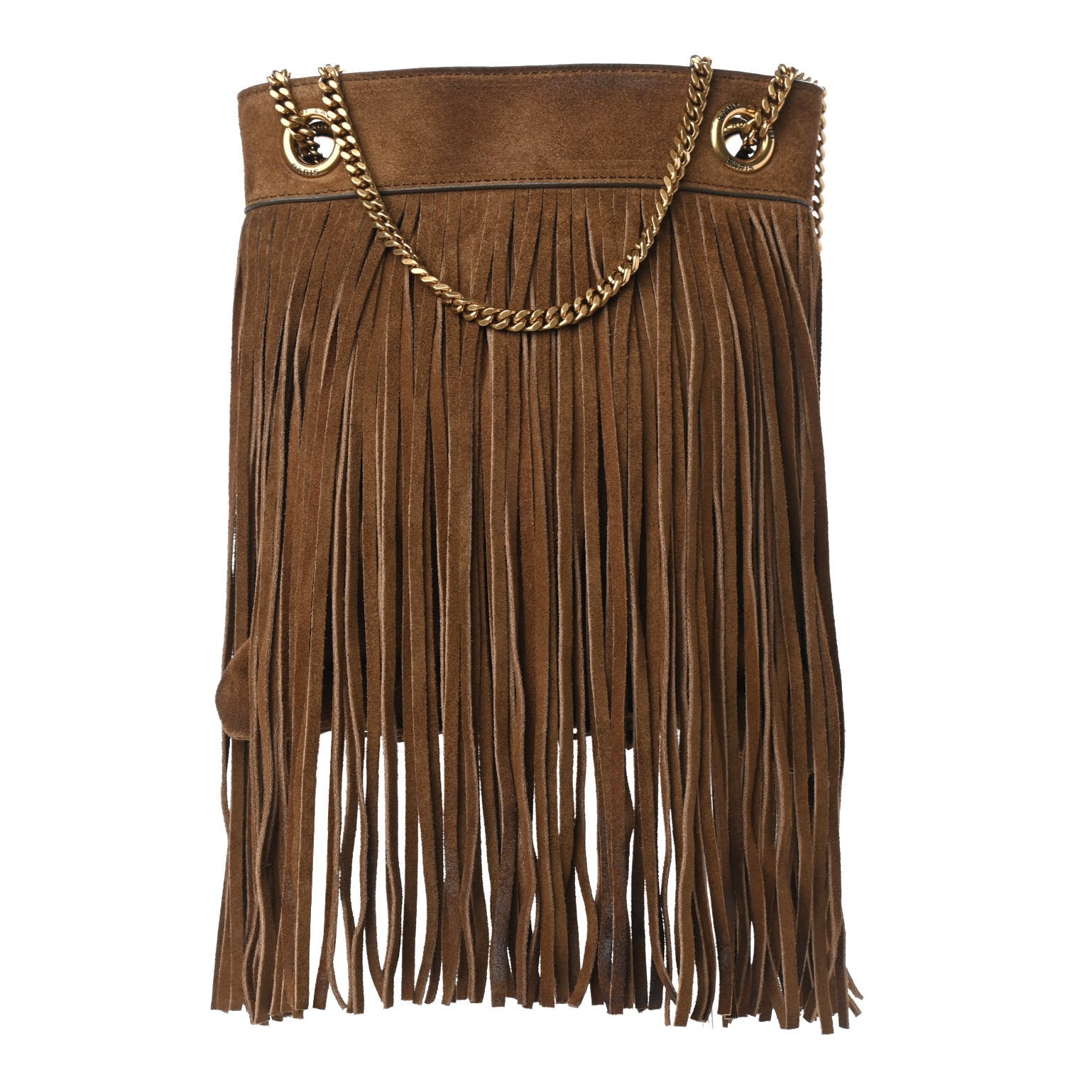 Saint Laurent Suede Calfskin Small Grace Fringed Hobo Bag Light Ocre 1 of 8