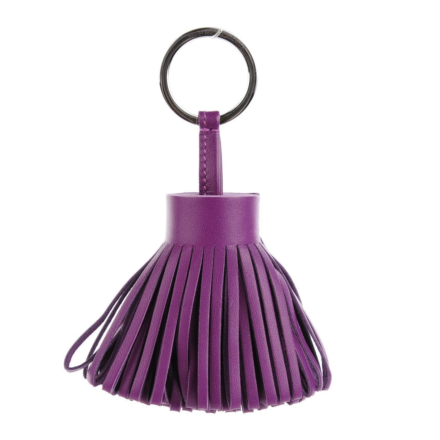 Hermes Lambskin Carmen Tassel Key Holder Anemone 1 of 5