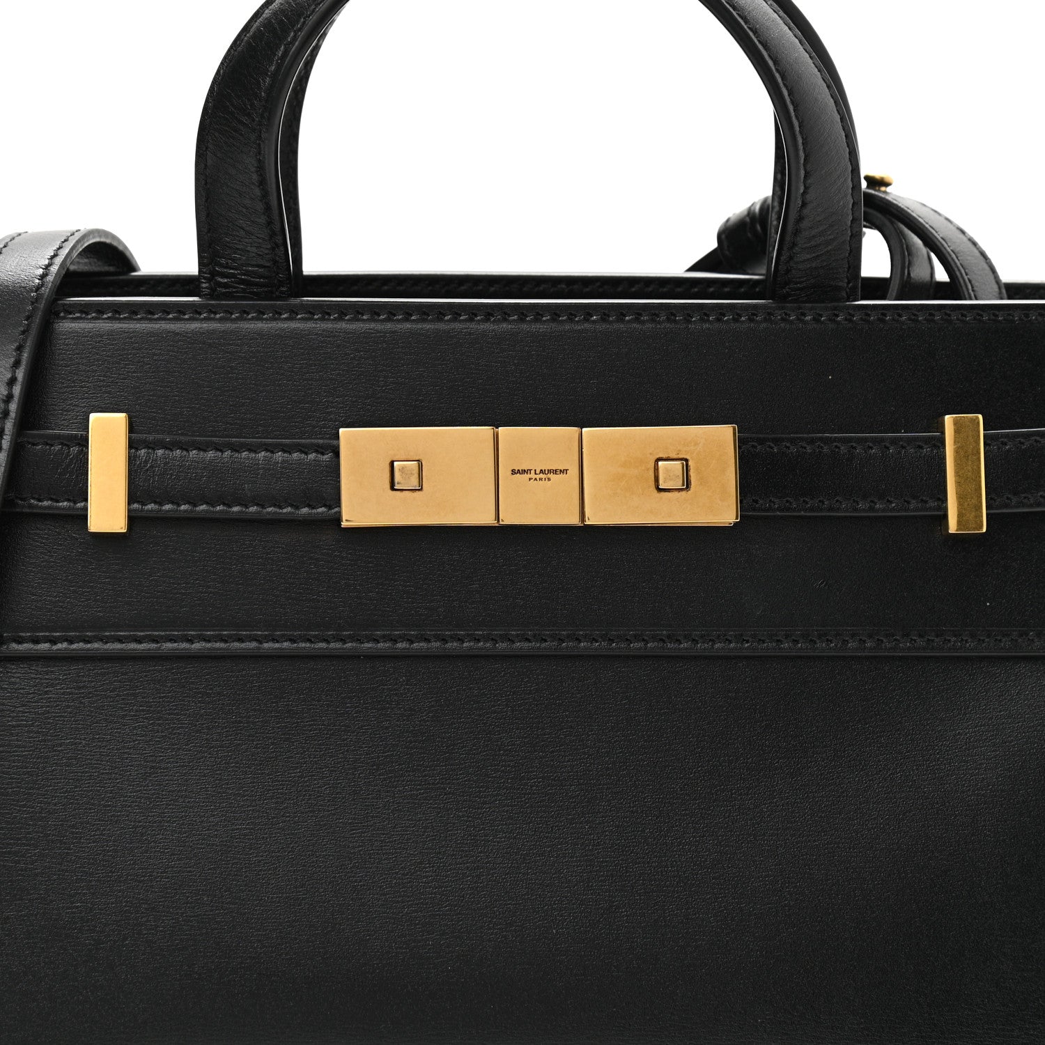 Saint Laurent Smooth Calfskin Manhattan Nano Shopper Tote Black 6 of 8