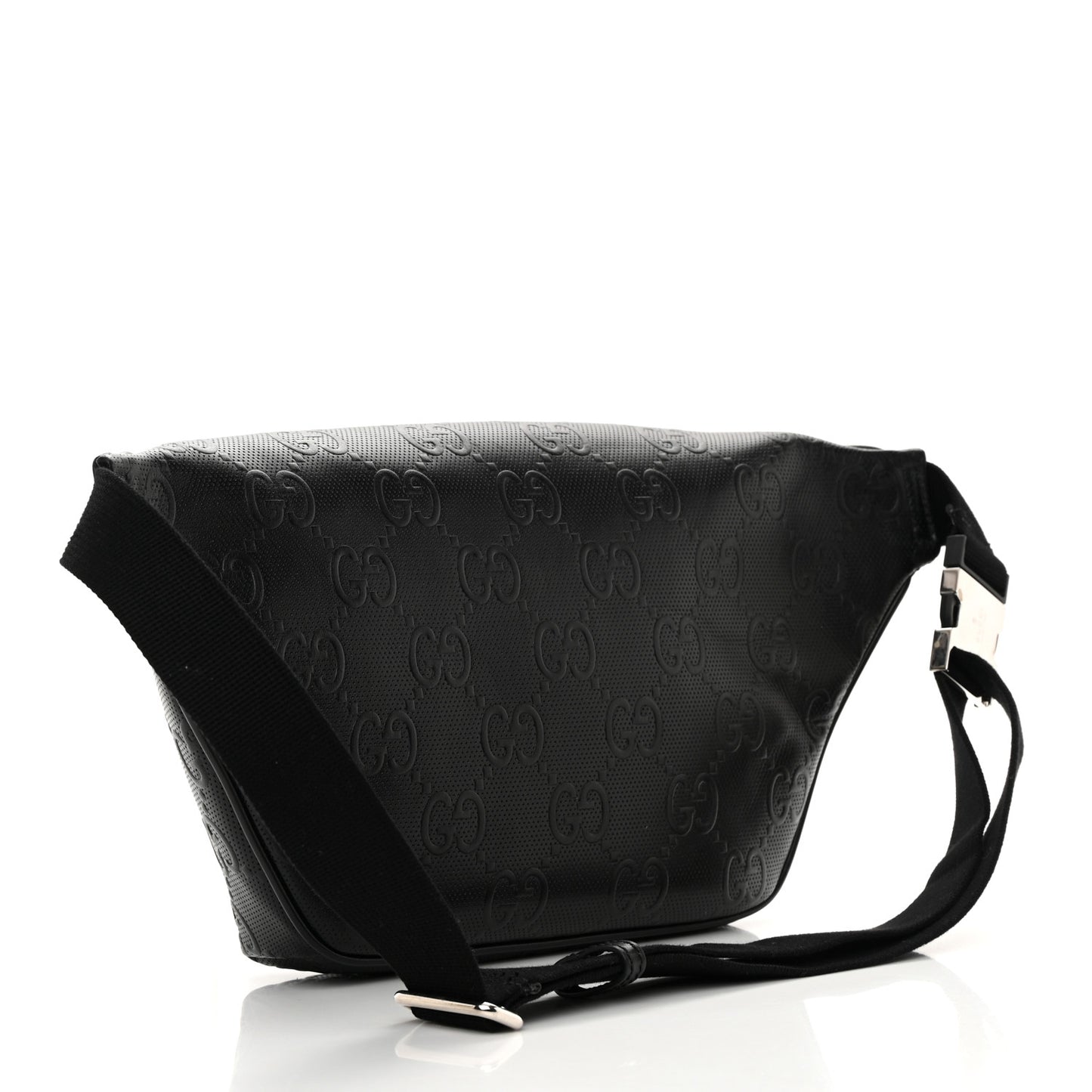 Calfskin GG Tennis Embossed Pocket Belt Bag Black