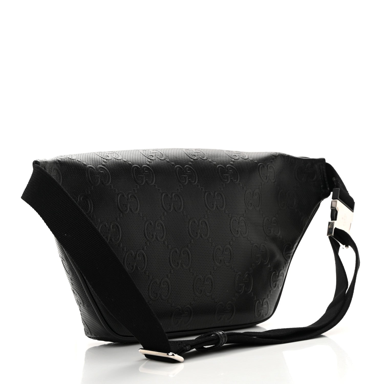 Gucci Calfskin GG Tennis Embossed Pocket Belt Bag Black 3 of 12