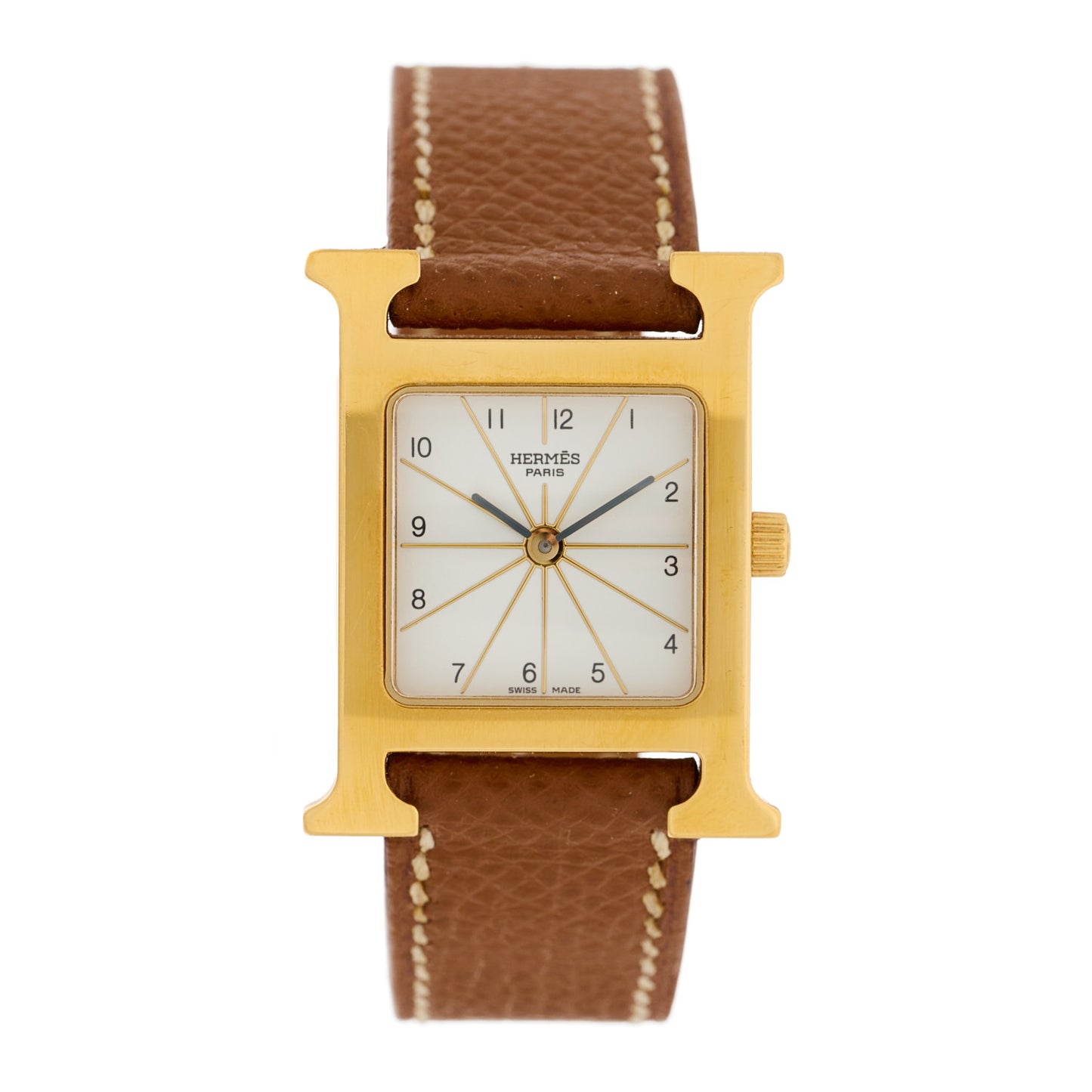 Stainless Steel Epsom 21mm Heure H Hour Quartz Watch Gold