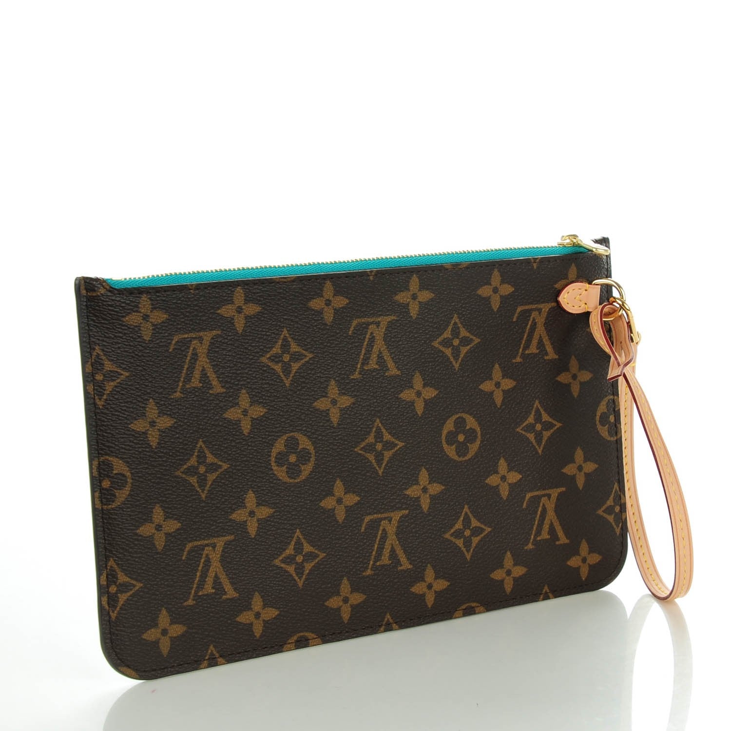 Louis Vuitton Monogram Neverfull MM GM Pochette Turquoise 3 of 7
