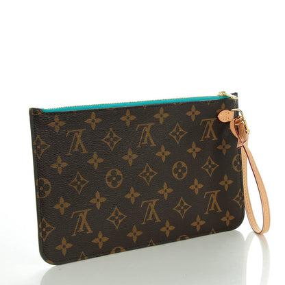 Louis Vuitton Monogram Neverfull MM GM Pochette Turquoise 3 of 7